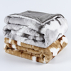 Customized Print Personalised Double Layer Faux Fur Fleece bed Blanket wholesale 