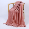 100 Polyester Flannel Fleece Pompom Tassel ball Cozy bed Throw blanket wholesale 